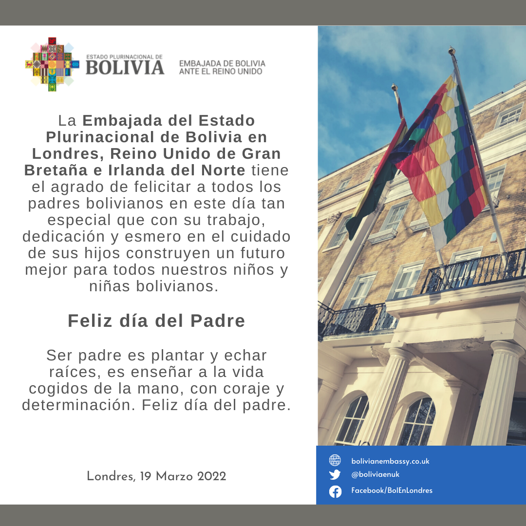 Feliz día del Padre - Embajada de Bolivia en Londres